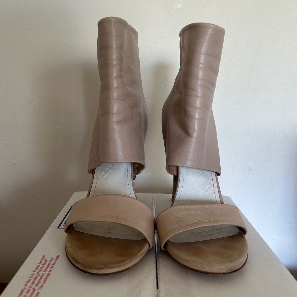 Pre-Owned Maison Martin Margiela Leather High-Heel Sandal/boot Size EU 37.5